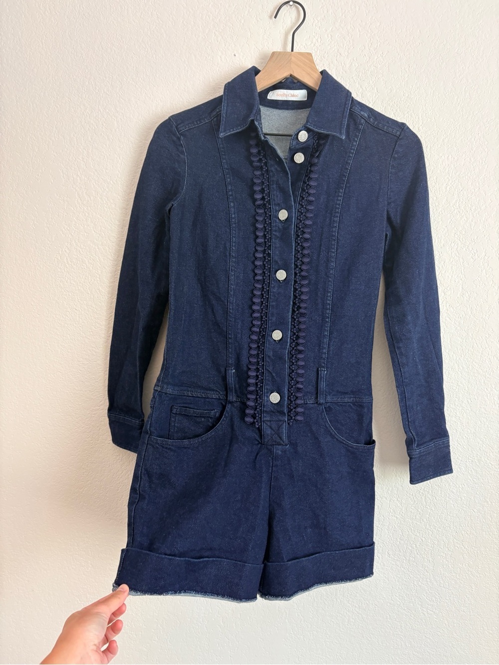 See by Chloe Indigo Denim Romper